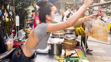 Unmasked The Most Hardworking And Beautiful Girl In Bangkok Banana Pancake Roti Thai Street