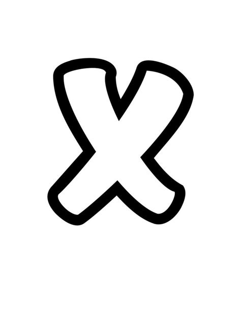 The Letter X Is Drawn In Black And White