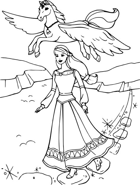 Colorie cette belle licorne, et ce bel arc en ciel. 12 Classique Coloriage Barbie Licorne Photos | COLORIAGE