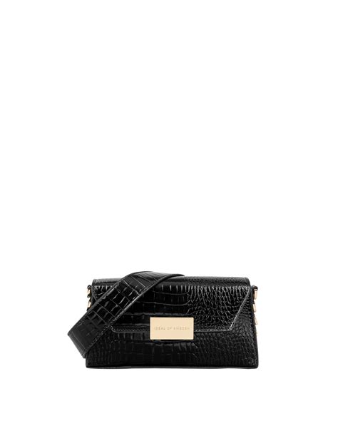Olivia Crossbody Bag Glossy Black Croco Ideal Of Sweden