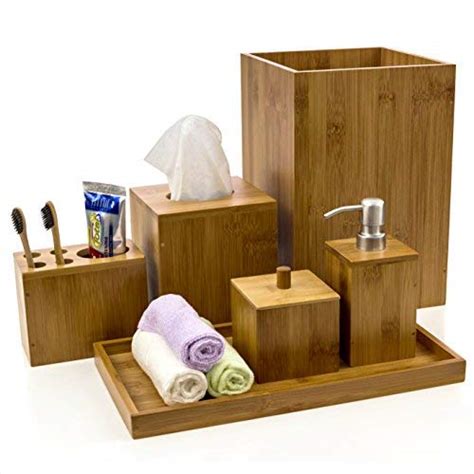 Shop bamboo bathroom storage at the container store. Bamboo Bathroom Accessory Set- Buy Online in United Arab ...