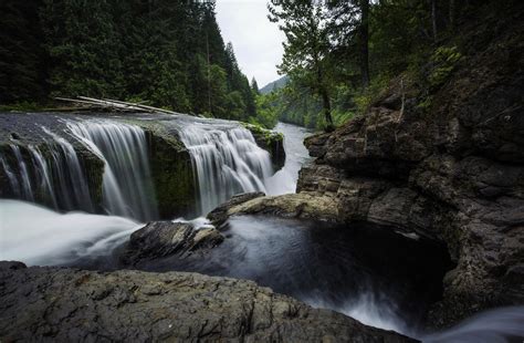 797320 Lewis River Usa Rivers Waterfalls Forests Washington