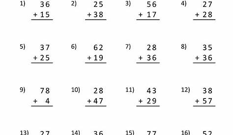 double digit addition worksheet