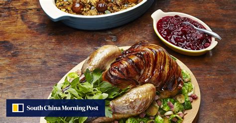 Roast Guinea Fowl With Cornbread Porcini And Chestnut Stuffing And