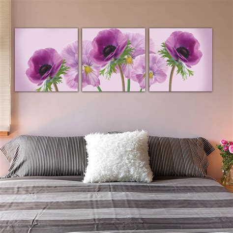 Purple Flowers Wall Art Dahlia Purple Floral Canvas Wall Art Pictures
