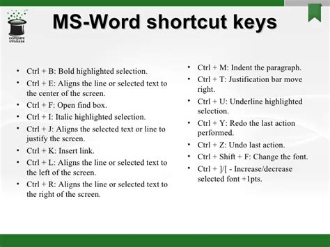 Shortcut Keys In Microsoft Word Desktop Of Iters