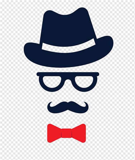 Hombre Con Sombrero Fedora Y Pajarita Roja Ilustración Logotipo De