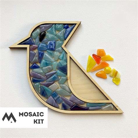 Diy Mosaic Art Kit For Beginners Craft Kits For Kids Blue Etsy