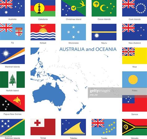 Oceania Flags And Map Illustration High Res Vector Graphic Getty Images