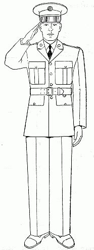 Studio portrait of soldier wearing uniform and saluting. Army Soldier Saluting Drawing Sketch Coloring Page