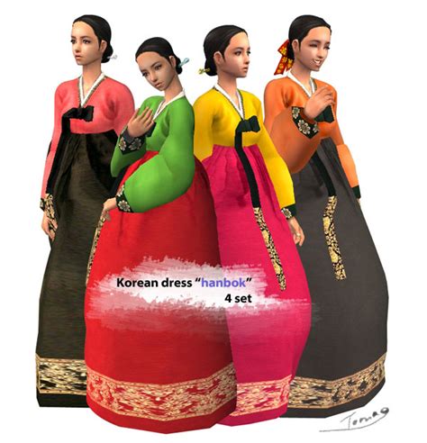 Mod The Sims Korean Dresshanbok 4set