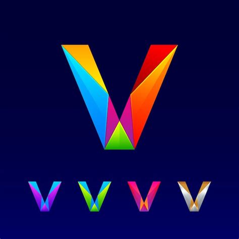 Premium Vector Abstract Letter V Logo Design With 3d Glossy Colorful