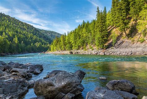 View Of Clearwater River And Meadows Near Clearwater British Columbia