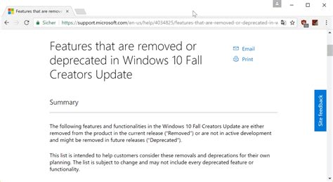 Windows 10 Fall Creators Update Removed Features Ghacks Tech News