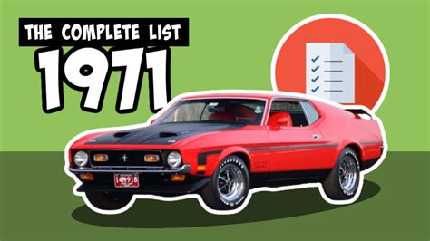 1971 Muscle Cars The Complete List A Z