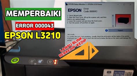 Printer Epson L3210 Error 000043 Lampu Blink Berkedip Youtube