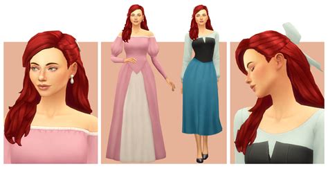 Los Sims 4 Mods Sims 4 Game Mods Ariel Hair Ariel Dress Sims