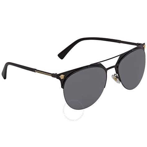 authentic versace ve2181 100987 57mm pilot sunglasses black grey lens 8053672845853 ebay