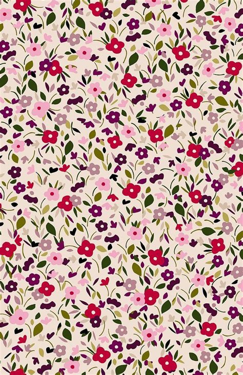Small Illustrated Flowers Prints Pattern Wallpaper Iphone Wallpaper