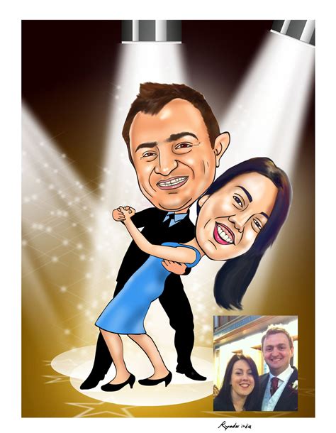 Wedding Caricature Dancing Couple