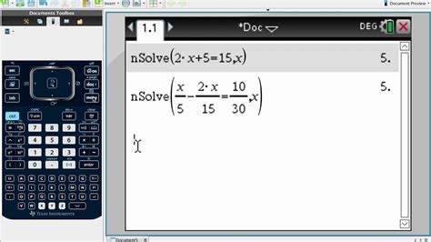 F is a vector function of symbolic expressions representing the system. How to solve linear equations on TI Nspire CX? nsolve ...