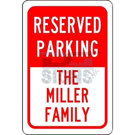 Personalized Reserved Your Custom Name Parking Aluminum Sign 8x12