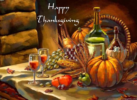 Happy Thanksgiving Food Illustration