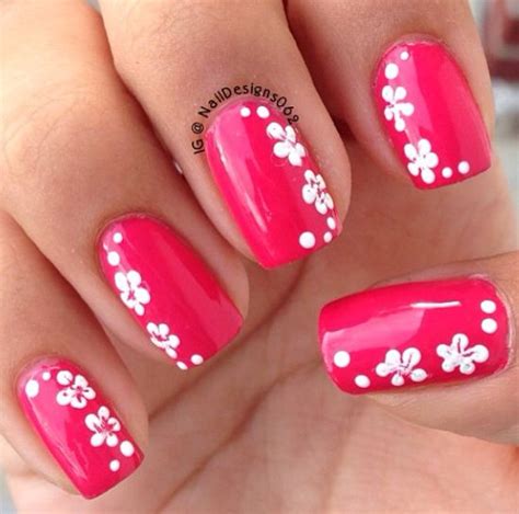 French nail art with flowers petals. 55 Most Beautiful Flowers Nail Art Design Ideas