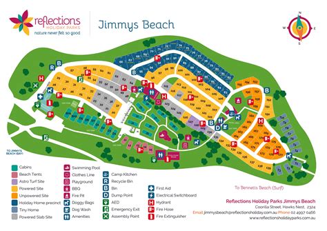 Jimmys Beach Holiday Park Map Reflections Holiday Park