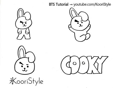 Bt21 coloring pages chimmy, he always sports the signature yellow hoodie and is compelled to work hard on anything that catches chimmy's attention. BTS Tutorial: BT21 Cooky Pin - Koori Style