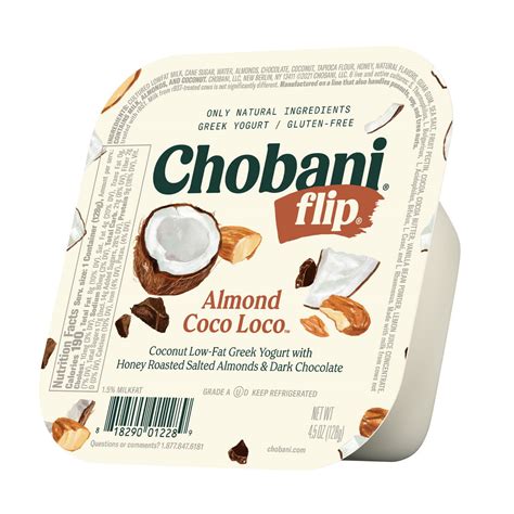 Chobani Flip Low Fat Greek Yogurt Almond Coco Loco 53 Oz Droneup