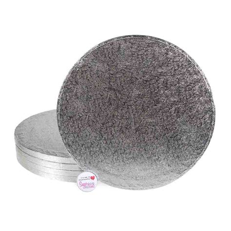 Cake Drum Round Silver 12 Inch Pack Of 5 Sugar And Crumbs