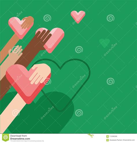 Charity Conceptdonator Holding Heart In Their Handsvector