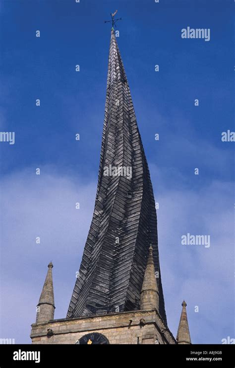 Chesterfield Church Spire Stock Photo Alamy