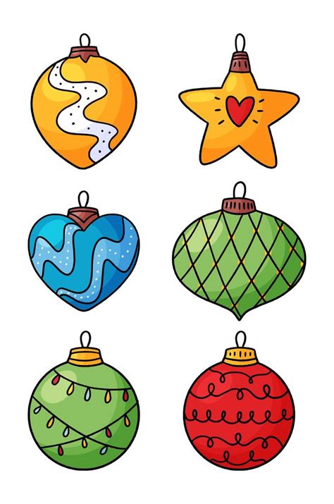 Four Christmas Ornaments With Different Designs On Them