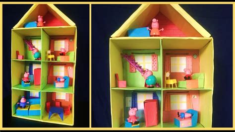 How To Make Peppa Pig Doll House With Cardboard And Paper Diy From