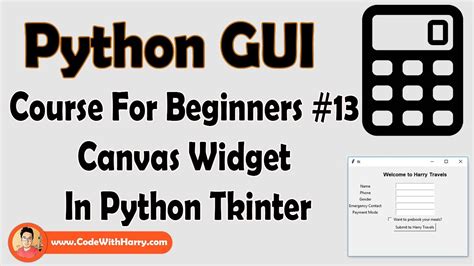 Canvas Widget In Python Tkinter Python Tkinter Gui Tutorial In Hindi