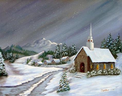 Snow Covered Church Christmas Church Country Church Holiday Wallpaper