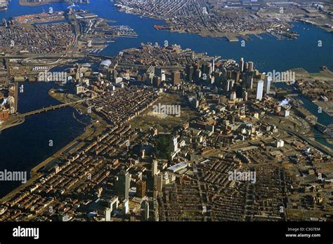 Aerial View Of Downtown Boston Back Bay The Charles River And Boston