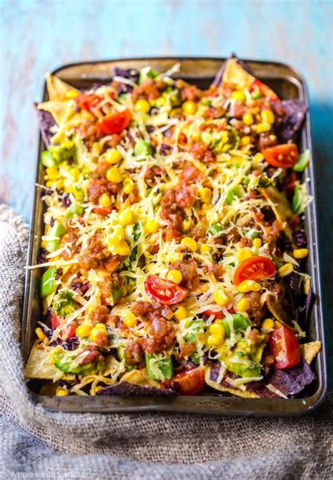 Use lean ground beef or turkey (or a combination of both.) not only are most nachos loaded with fat, they often contain a lot of salt. Loaded Vegan Nachos | Recipe | Vegan nachos, Vegan food ...