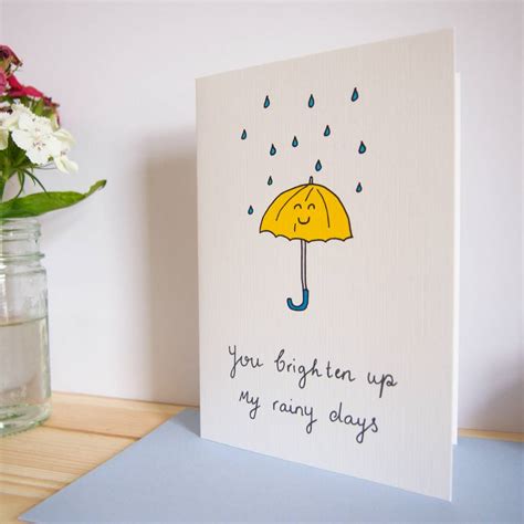 You Brighten Up My Rainy Days Love Card By Not Only Polka Dots