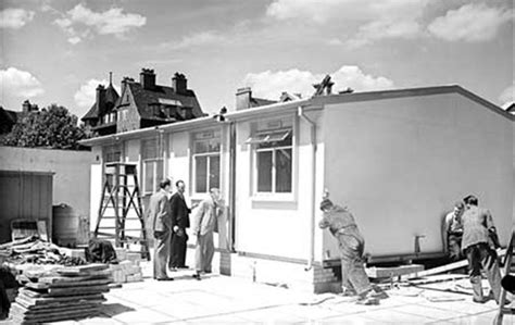Pushing A Pre Fab Into Place Late 1940 S Early 1950 S Pre Fabricated