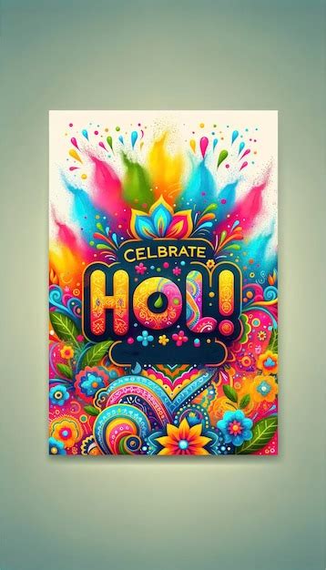 Premium Photo An Illustrated Holi Poster With A Vibrant Background Of