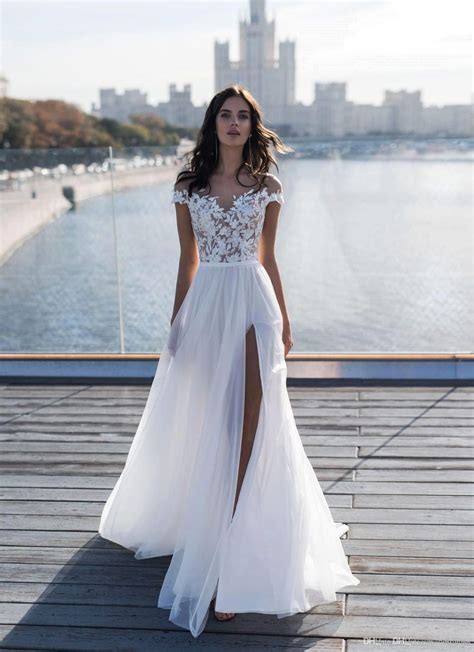 Come check out these wedding dress designers! Discount 2019 New Capped Sleeves Lace Top Wedding Dresses ...