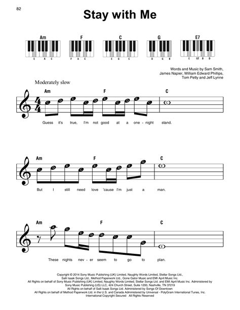Stay With Me Sheet Music Sam Smith Super Easy Piano