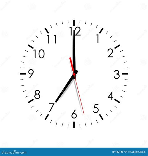 el dial de reloj muestra 7 00 aislado en el fondo blanco ilustración del vector ilustración de