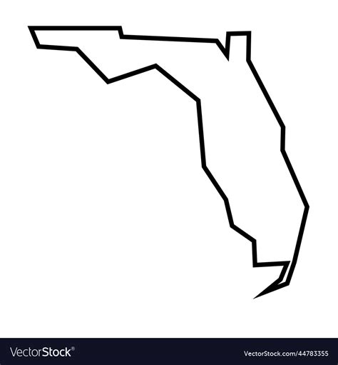 Florida Black Outline Map State Of Usa Royalty Free Vector