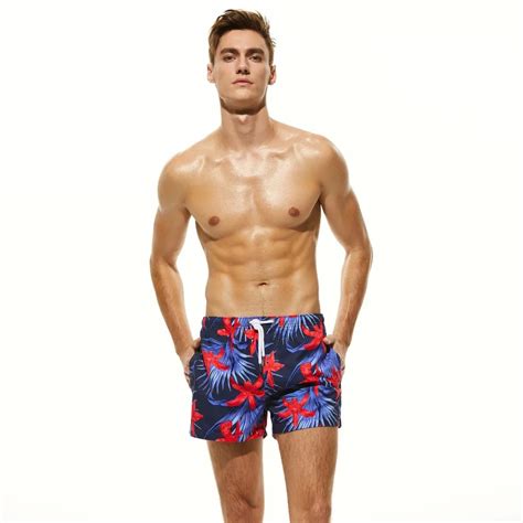Summer Men Beachwear Boardshorts Prints Floral Seobean Shorts Men