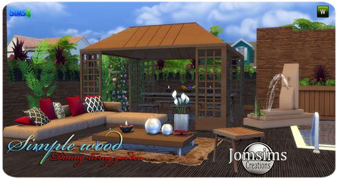 Jomsimscreationsfr — Simple Wood Dining Living Jardin Sims 4 En 4