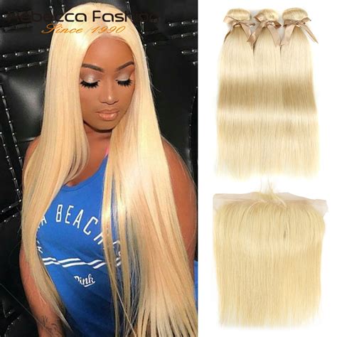 Aliexpress Com Buy Rebecca Blonde Bundles With Frontal Straight